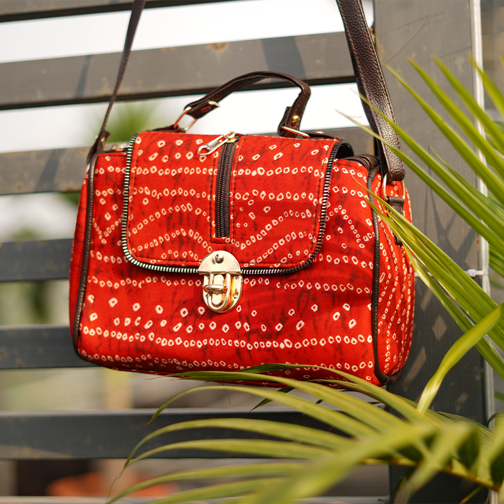 Bandhani Print Sling Bag