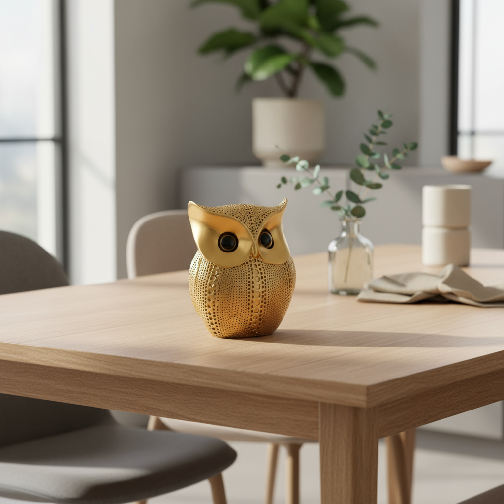 Golden Owl Sculpture