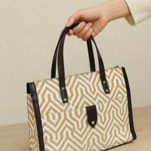 Beige Geometric Laptop Bags