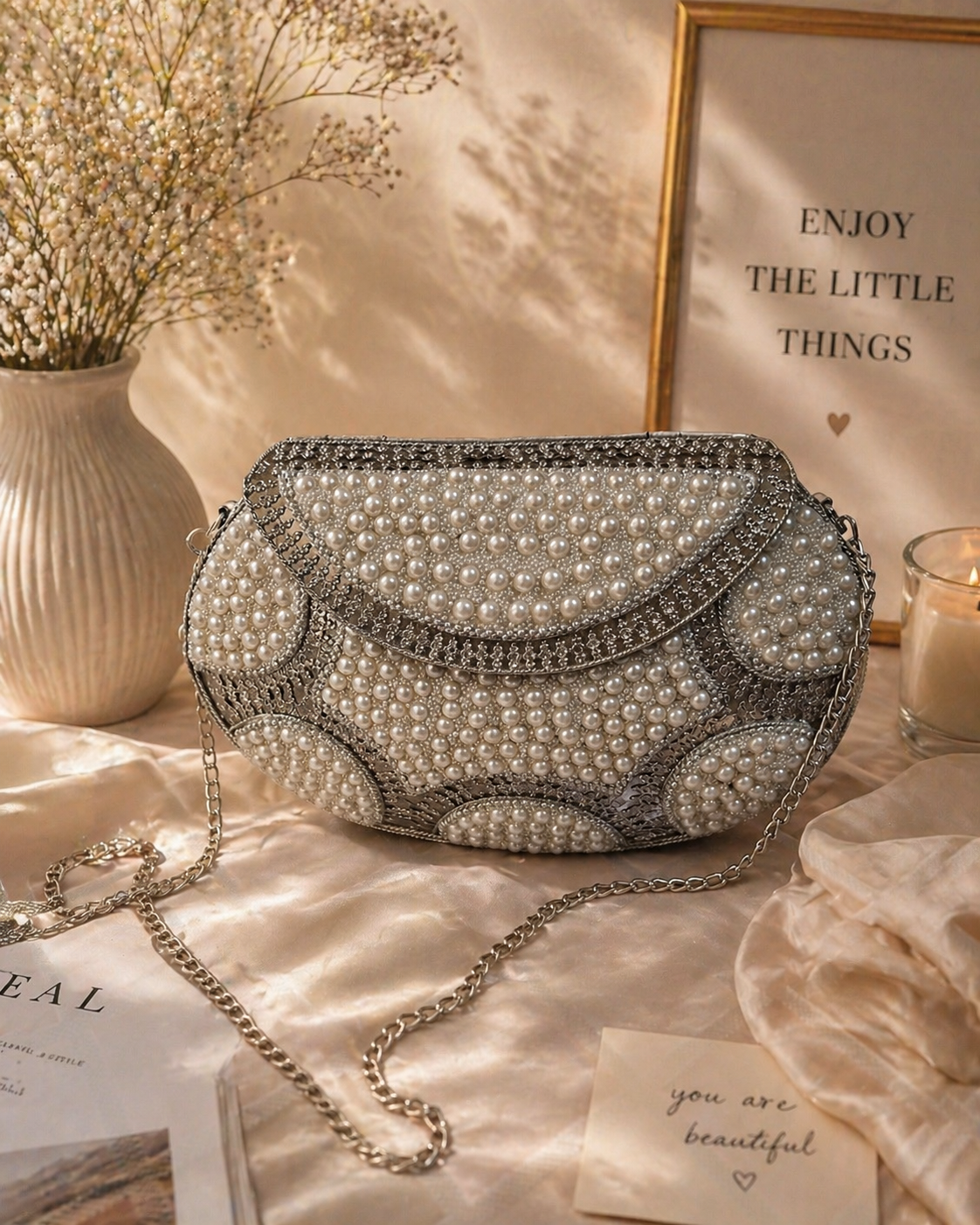 White Pearl Sling Bag
