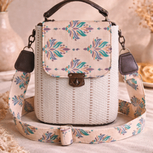 Ivory Bloom Vertical Handcrafted Sling Bag