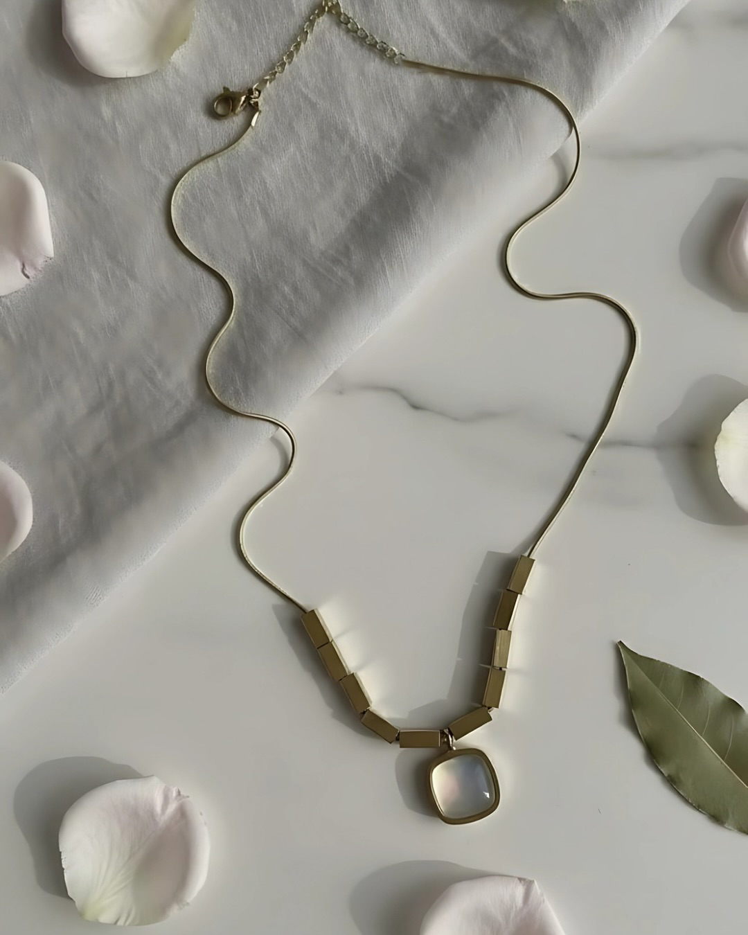 White Stone Charm Pendant